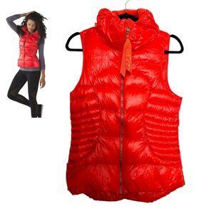 Lululemon Fluffin Puffer Vest Goose Down Lightweight Alarming Red Size 8